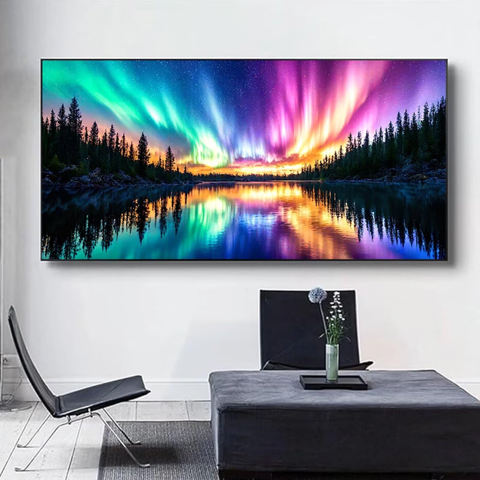 Malen nach Zahlen Kinder Aurora, Geschenke für Mädchen Junge, Bastelset Kinder, Malen nach Zahlen See | Malen nach Zahlen Ohne Rahmen, für Home Wand Dekor Geschenk (60x120cm) Bastelset Erwachsene 5-P