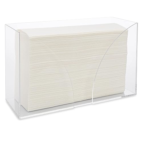 SimplyImagine Acrylic Countertop Paper Towel Holder Dispenser (Clear, 1-Pack) - Clear - 1-Pack