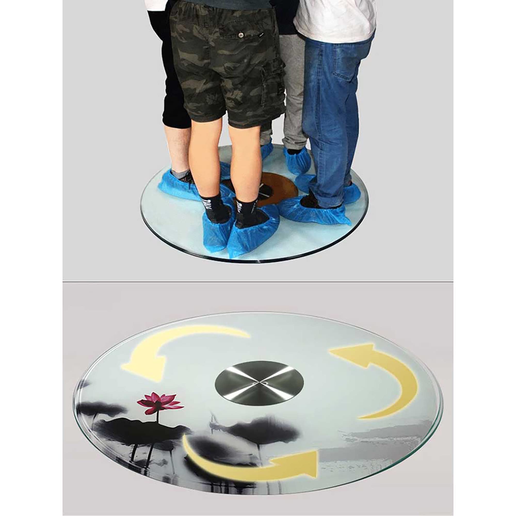 MIZP Plato Giratorio de Cristal Bandeja Giratoria de Vidrio Templado Silencioso Estable Seguro de Usar Comparta la Comida FáCilmente FáCil de Limpiar/Como se muestra / 70cm