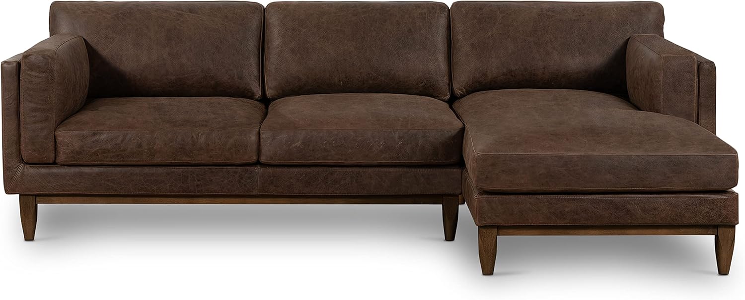 POLY & BARK Mara RightFacing Sectional Sofa in FullGrain