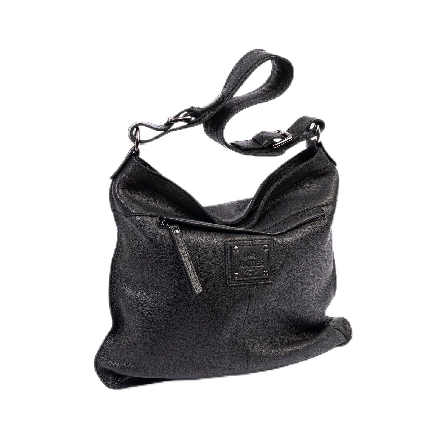 MATTIES Women's Eva/Leather Bags, Black/White, 5cm x 34cm x 31cm