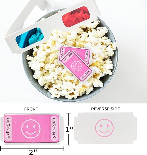 Miniatura 4 de L LIKED Rollo de boletos Smile para rifa, cada boleto de 1 x 2 pulgadas, para eventos, entrada, premio de clase, recaudación de fondos y premios,