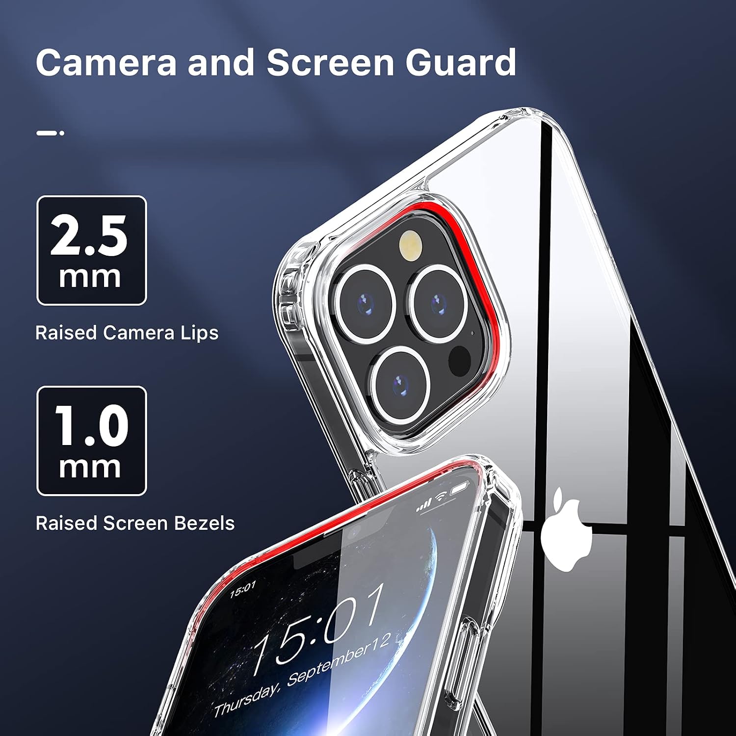Olsenms Compatible for iPhone 13 Pro Max Case Clear, Anti-Yellowing Military Grade Protection Compatible for iPhone 13 Pro Max Case 6.7 2021, Shock-Absorbing Scratch-Resistant