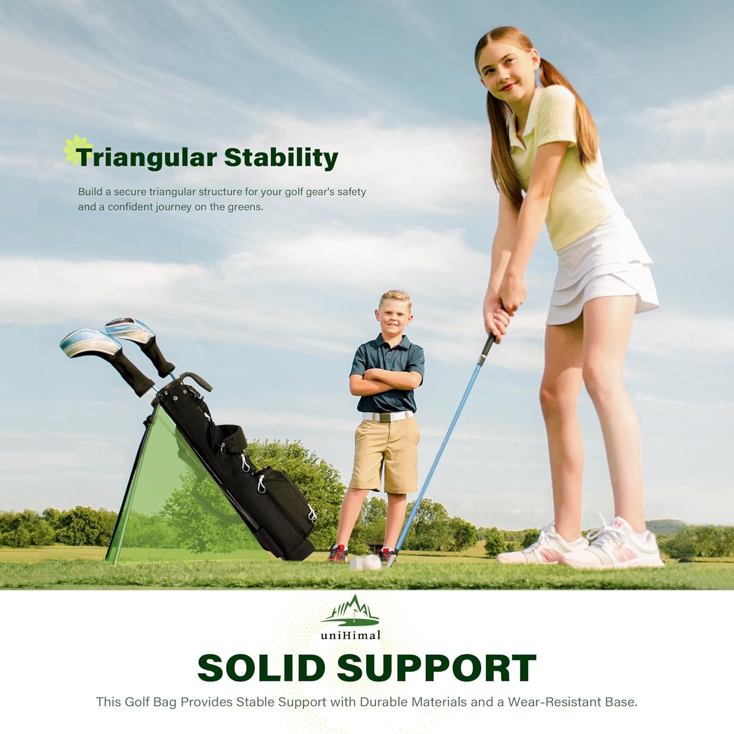 Par 3 Golf Bag Small Lightweight with Dual Shoulder Straps – Pitch n Putt Golf Bag Easy to Carry and Durable for Men/Women– 31.5 inches Tall