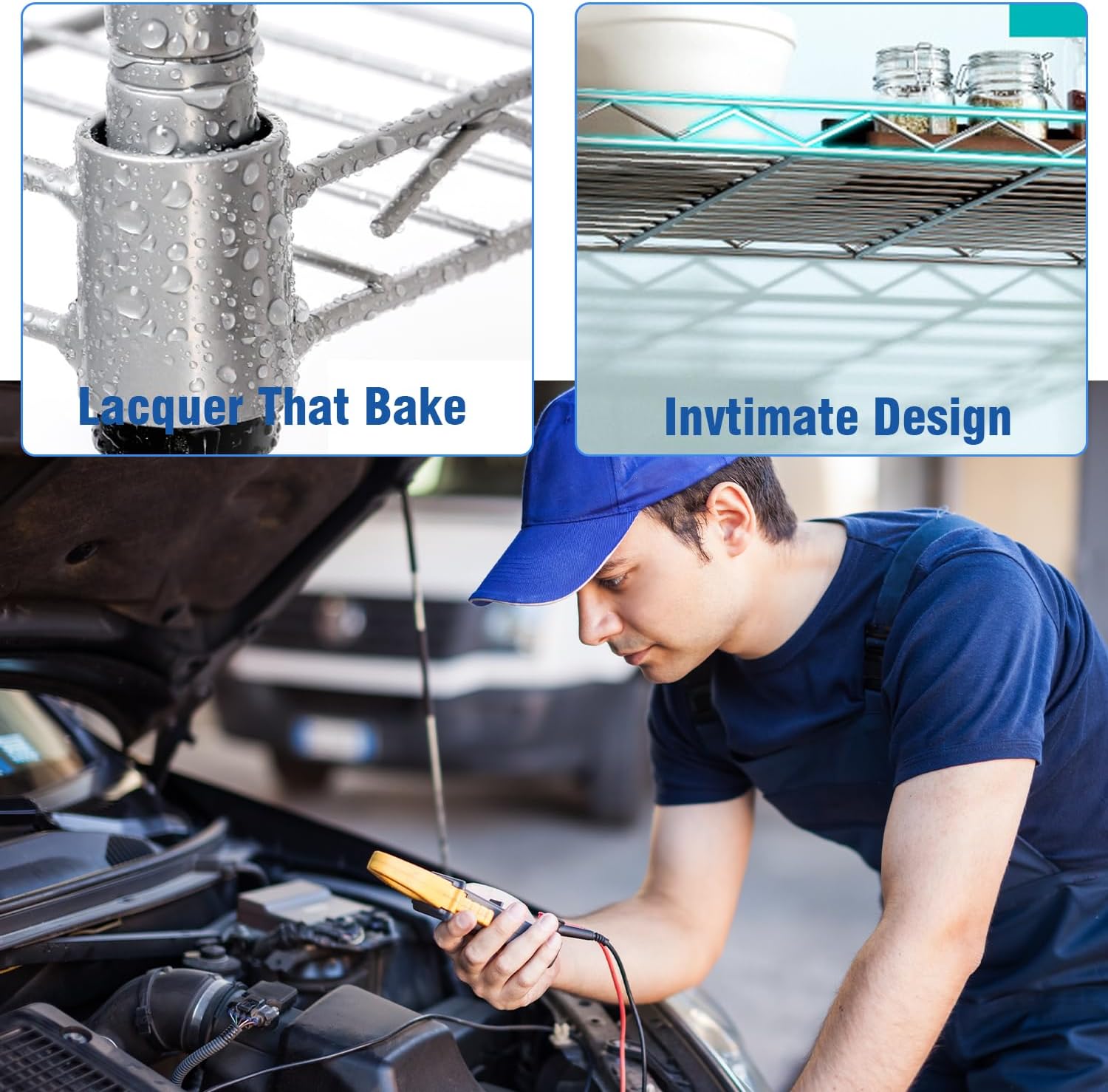 Storage Shelves 4-Shelf Shelving Metal Storage Rack Adjustable Heavy Duty Shelves, 22" L×12" W×42" H,1000 lb Capacity for Pantry, Office, Closet and Garage Shelves，Black