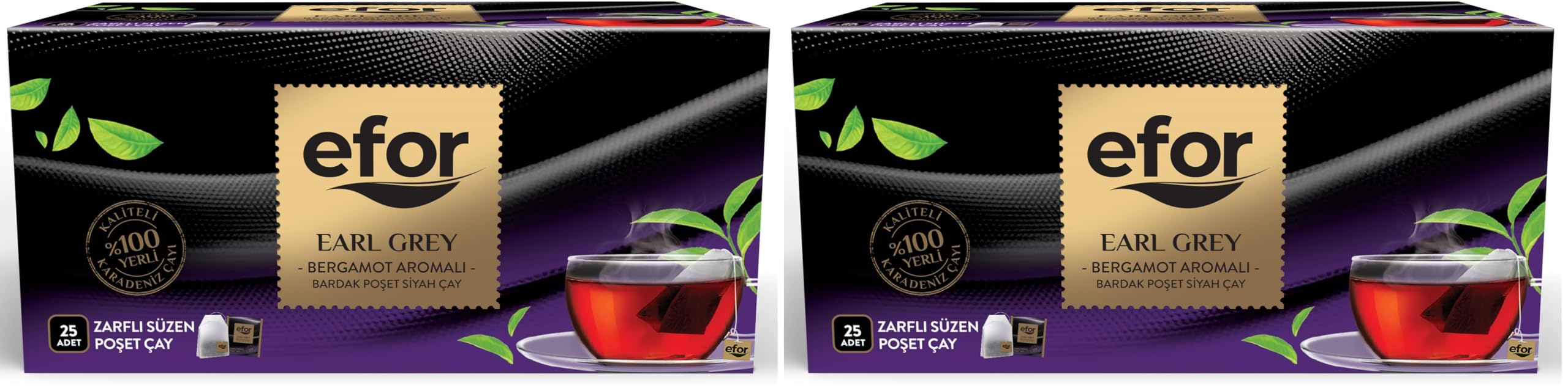Efor Earl Grey Bardak Poşet Çay 25x2 g 2li paket