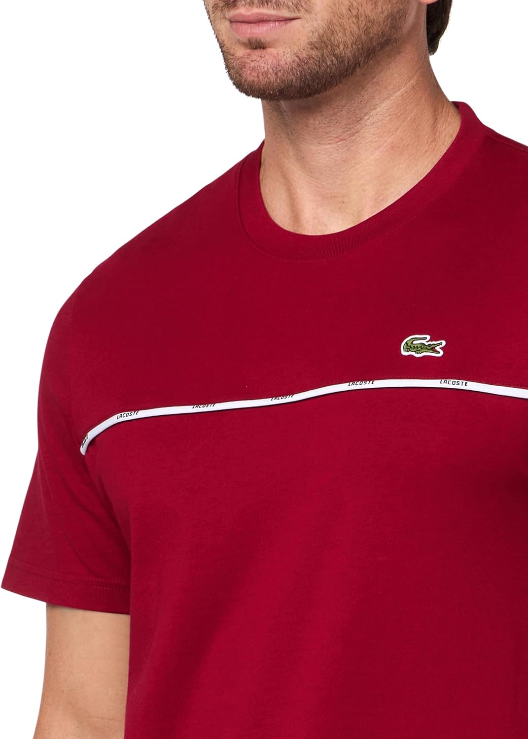 Lacoste Mens Trim Cotton Jersey T-Shirt - Image 3