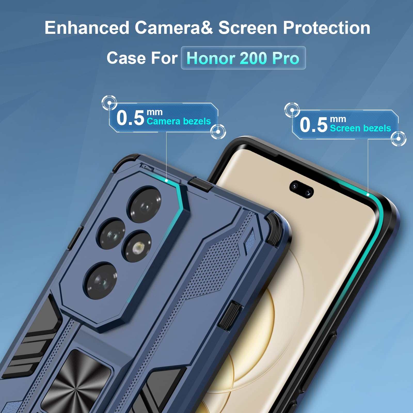 Funda para CMF Phone 2 Pro, Carcasa Antigolpes con Soporte anular metálico, Case Protectora de Grado Militar, Negro — view 548