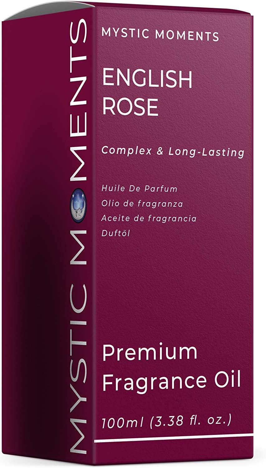 Mystic Moments | English Rose Fragrance Oil 100ml | Classic Floral Aroma | Romantic, Fresh Scent for Candles, Soap & Home Fragrance