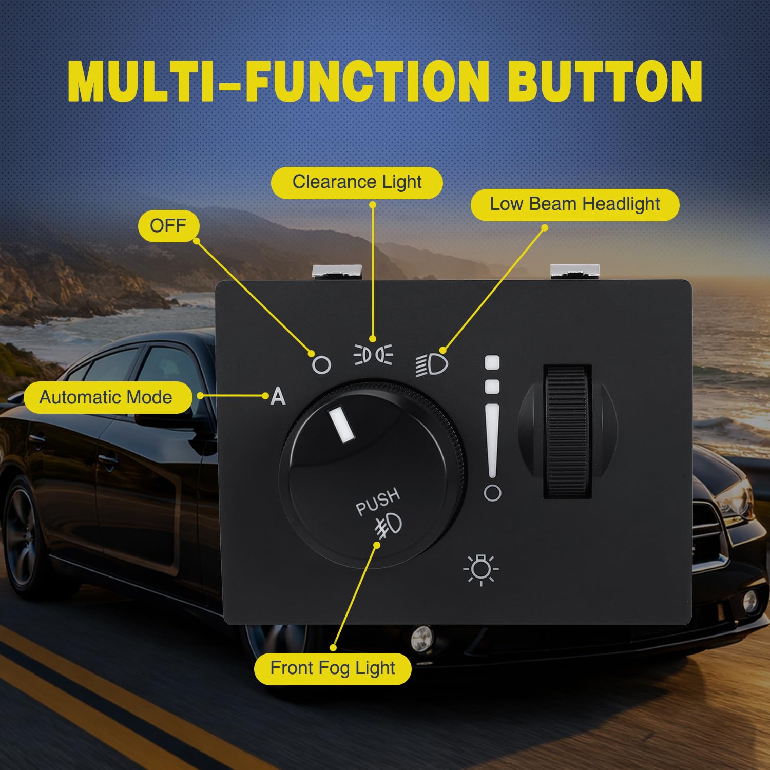  Headlight Dimmer Switch for 2005-2011 Chrysler 300 Dodge Challenger thumbnail