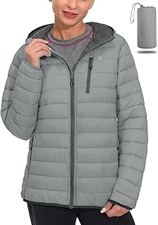 Women's Packable Lightweight Puffer Jacket Hooded Windproof Winter Coat ...