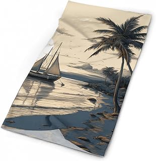 Palm Trees UV Protection Bandana Neck Gaiter Face Mask | Lightweight Printed Bandana for Head Wrap Neck Scarf Face Cover, Breathable Sweat Wicking, Upf 50, Sun Wind Dust Shield