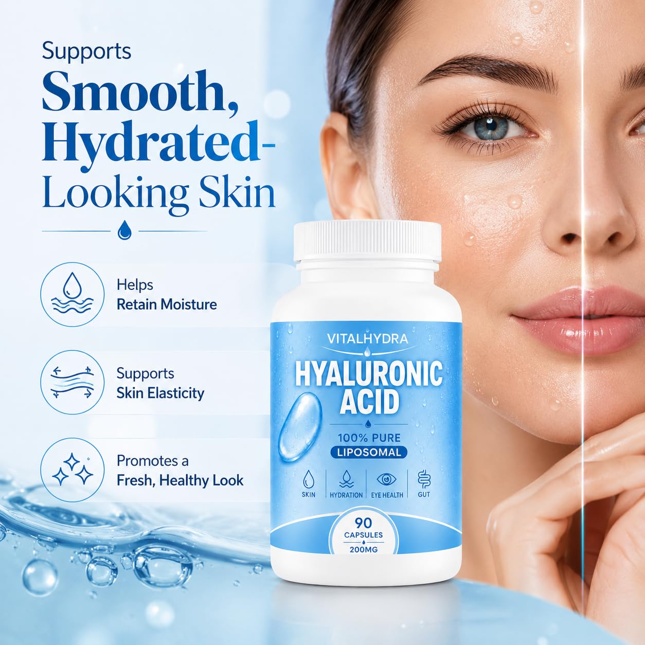 Hyaluronic Acid, Hyaluronic Acid Capsules Supplements, 90 Capsules — Amazon image 5