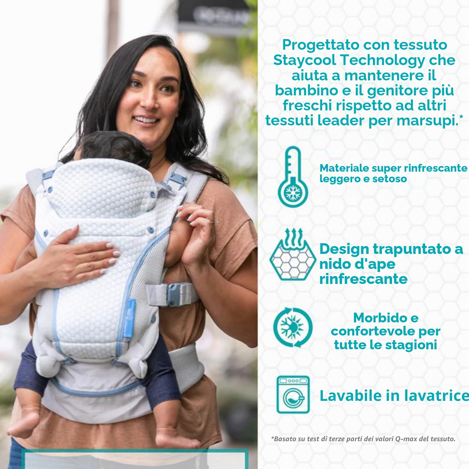 Infantino Staycool - Marsupio convertibile 4 in 1, comoda tasca portaoggetti, design ergonomico, adattabile per gli anni, legame a mani libere per neonati e bambini da 3,63 a 18,14, grigio