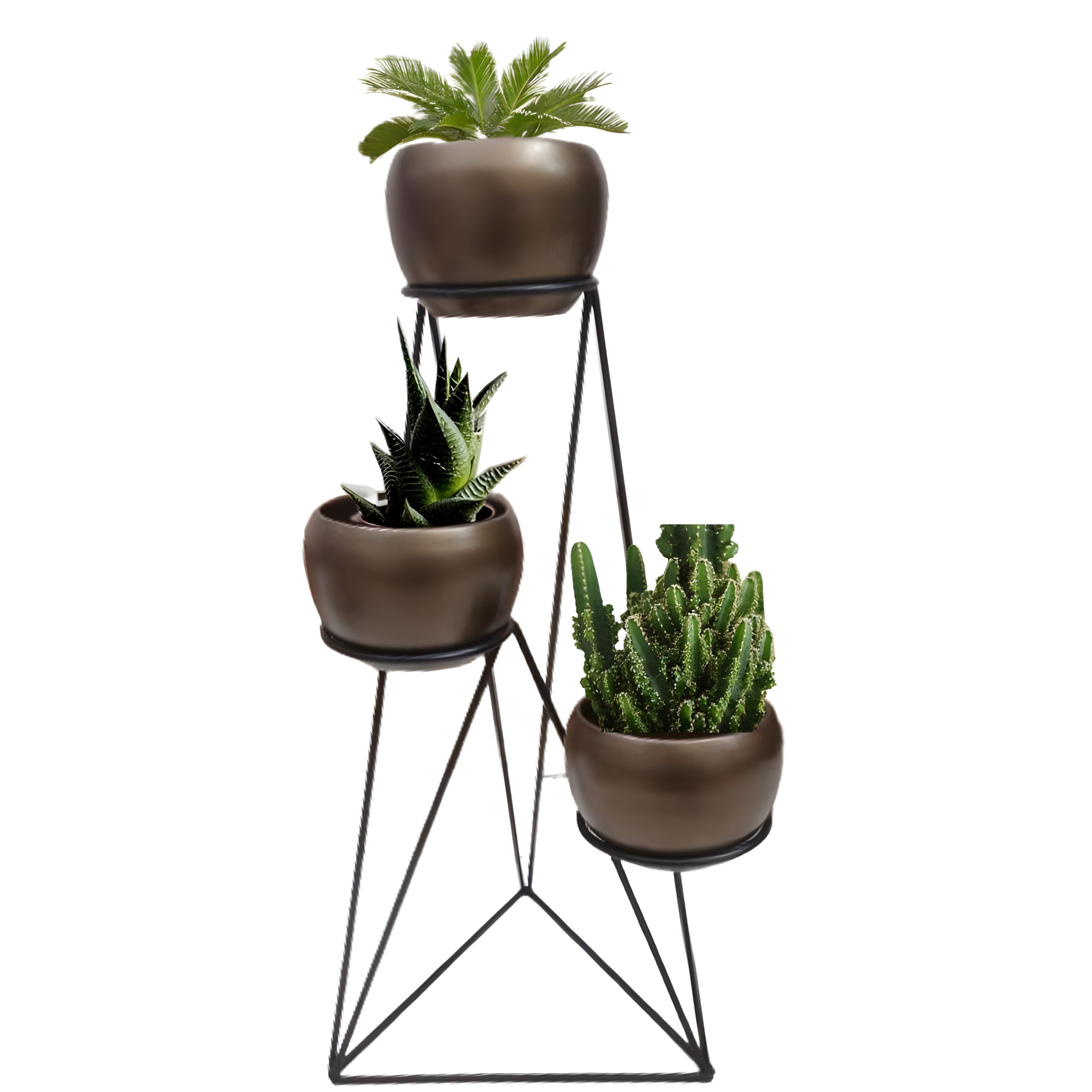 CRAFTWIZARDS Unique Triangle 3 Tier Metal Pot Stand with 3 Gold Antique Pot For Indoor , Outdoor, Living Room, Home & Office Decor Plant Stand (B0CQ2XCBLB) Amazon Price History, Amazon Price Tracker