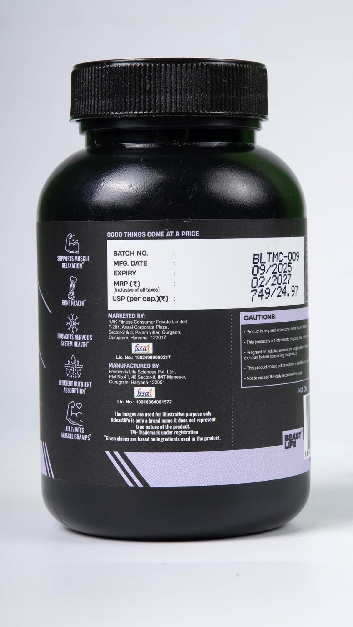 BEAST LIFE TRIPLE LIPOSOMAL MAGNESIUM FOR MAX ABSORPTION CAPSULES