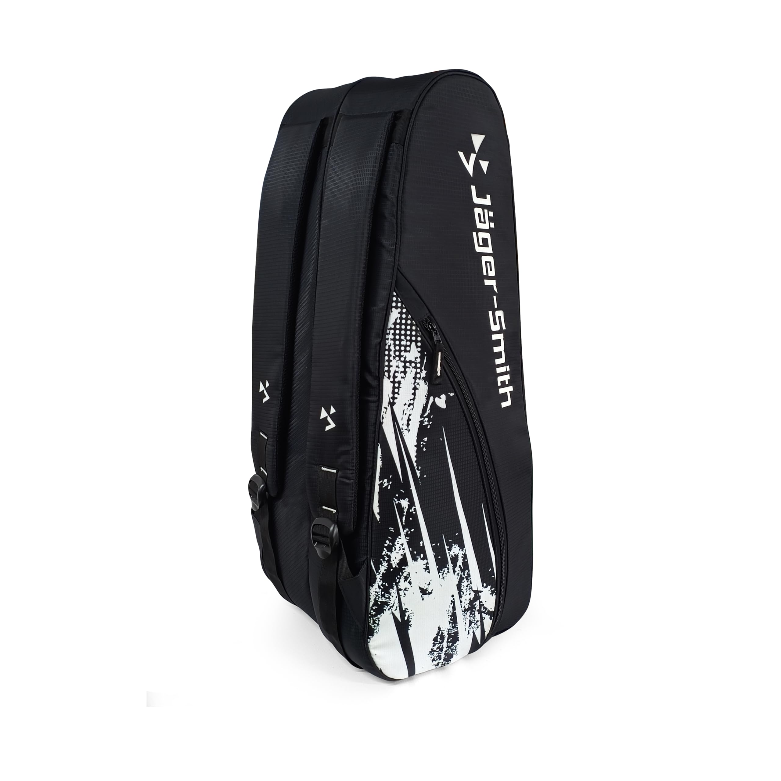 Jager-Smith ORCA Black Double Zipper Badminton Sports Bag with Shoe Compartment | Front Zip Pocket| Made in India