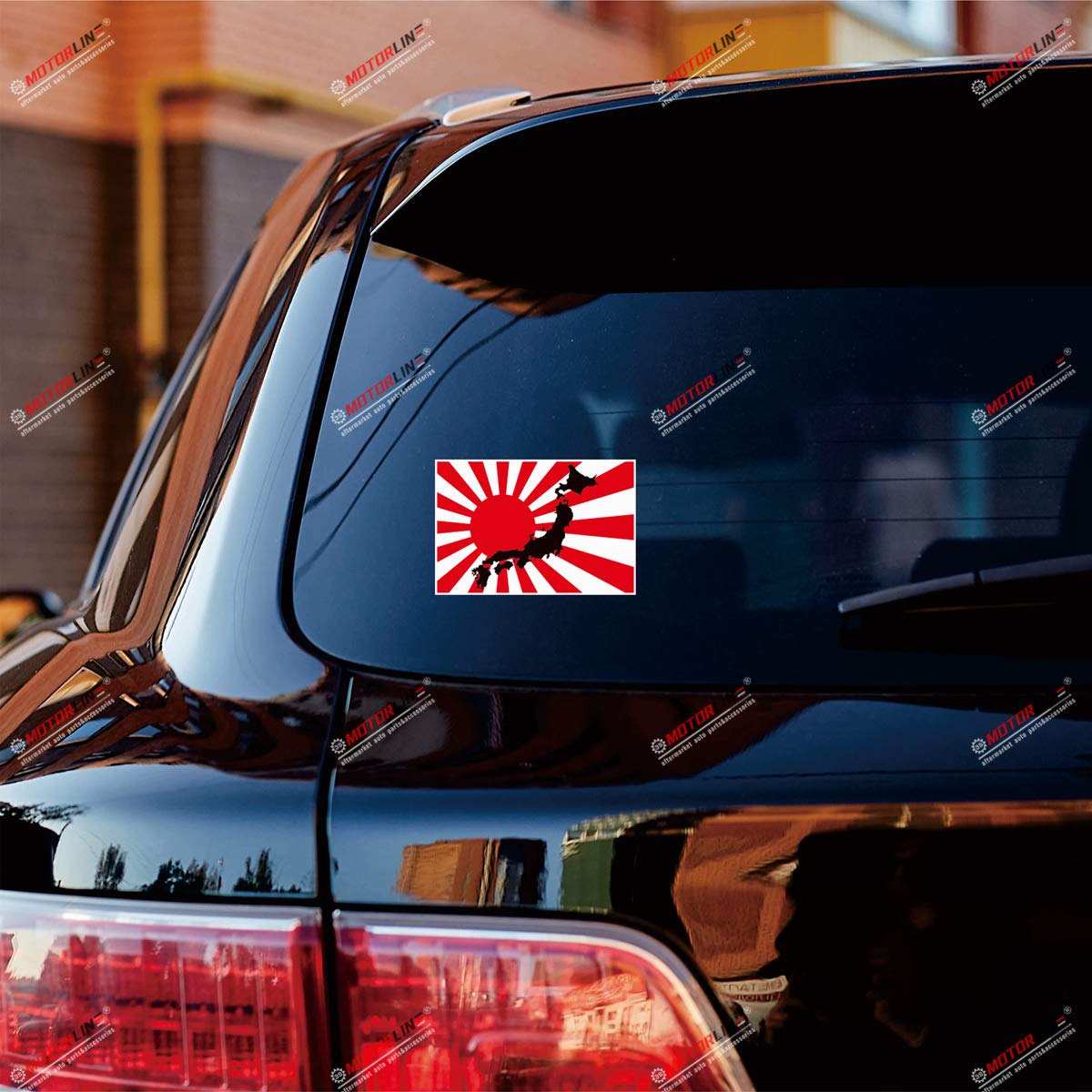 Calcomanía JDM de sol naciente con la bandera de Japón Calcomanía JDM de sol naciente con la bandera de Japón
