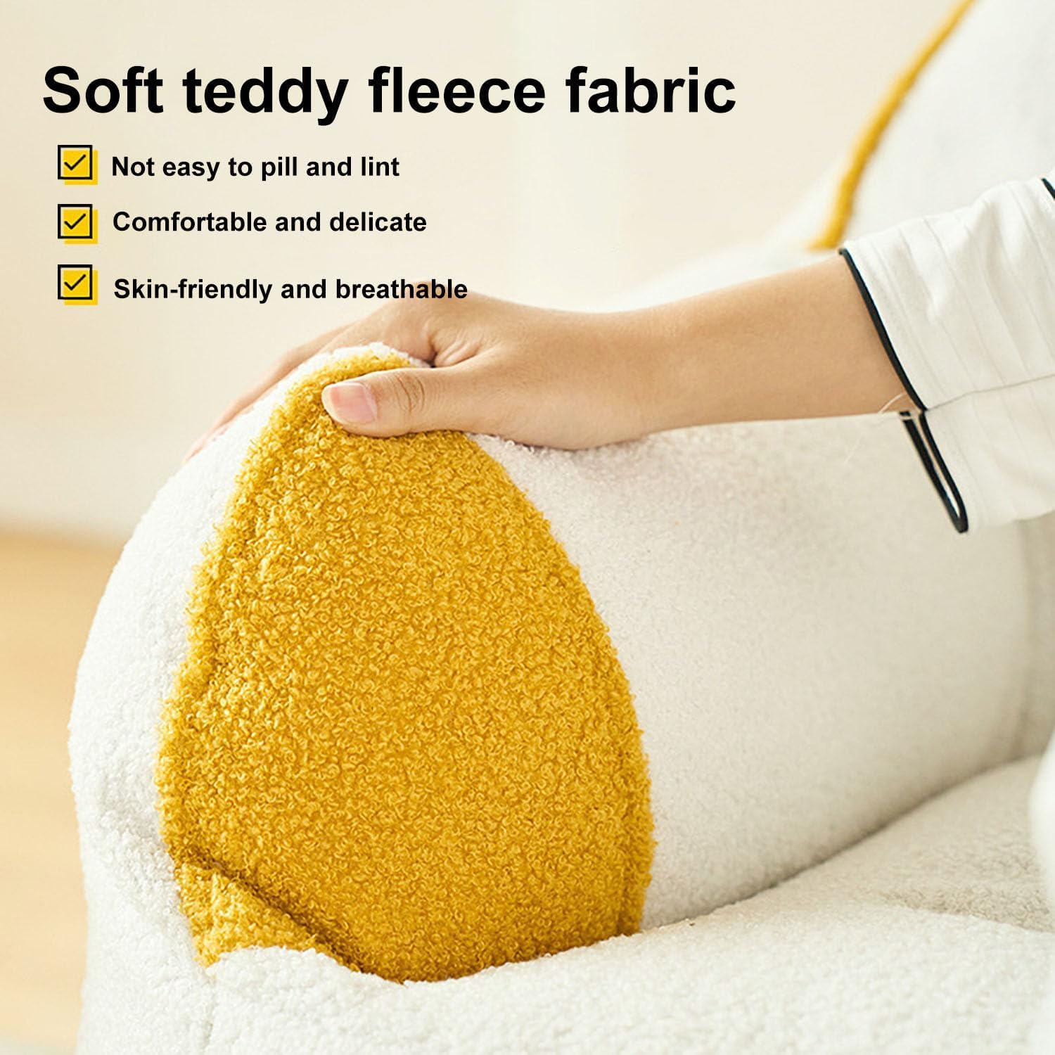 Pouf Poire - Fauteuil Housse de Pouf Double (sans Rembourrage) Tissu Polaire Doux de Qualité Supérieure pour Le sous-Sol, la Salle Familiale, Le Dortoir,Gris