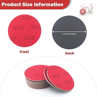 9 Piece Bowling Ball Resurfacing Kit with Sanding Pads Grit 180 400 500 800 1200 2000 2500 3000 5000, for Surface Cleaning, Polishing and Maintenance Bowling Sanding Pads