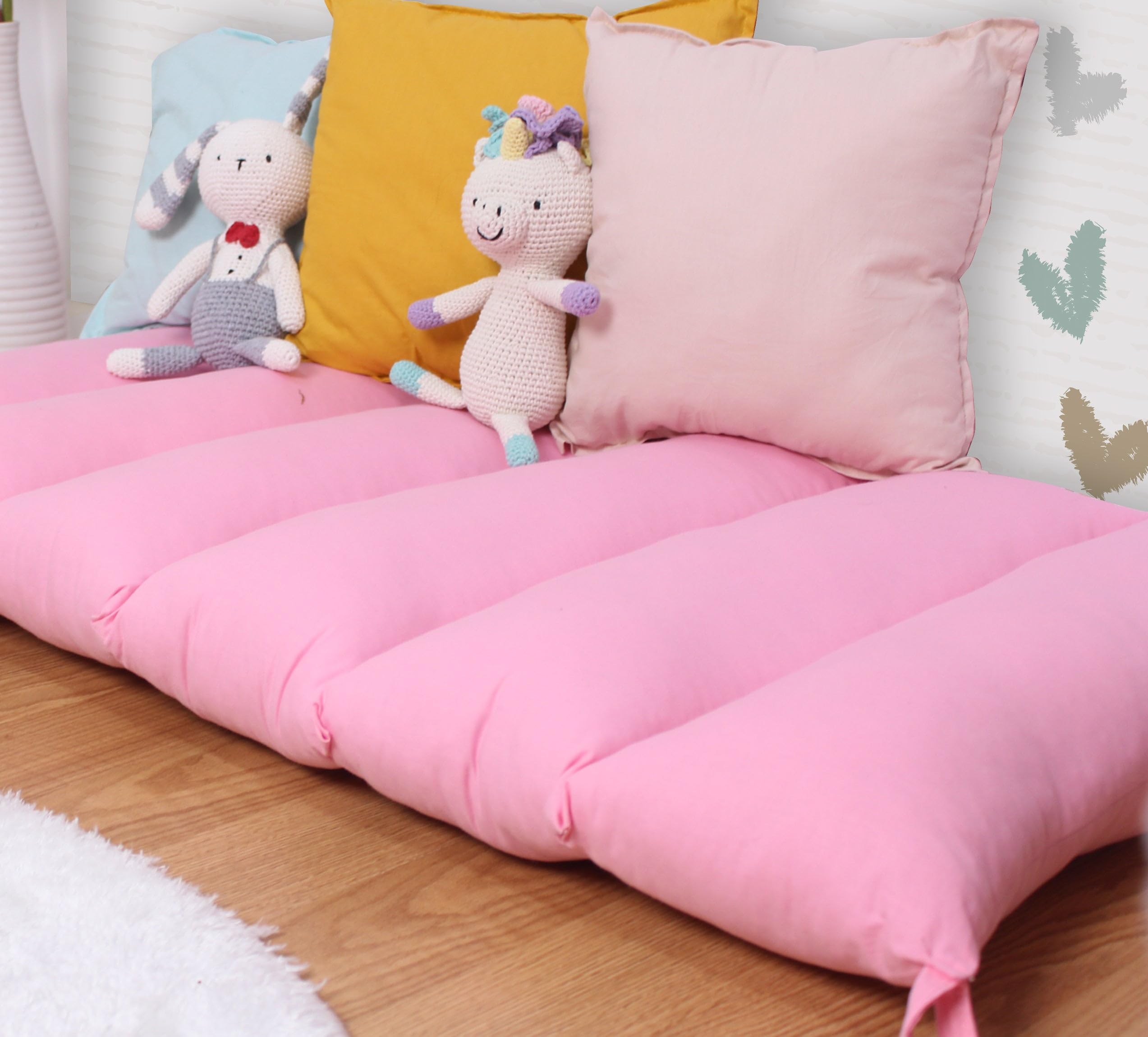 My Photostation.com Toddler Cushion for Climbing Arch Montessori Rocker Cushion Set Climbing Arch Pillow Floor Cushion Toddler Nap Mat - Pink โ image 1