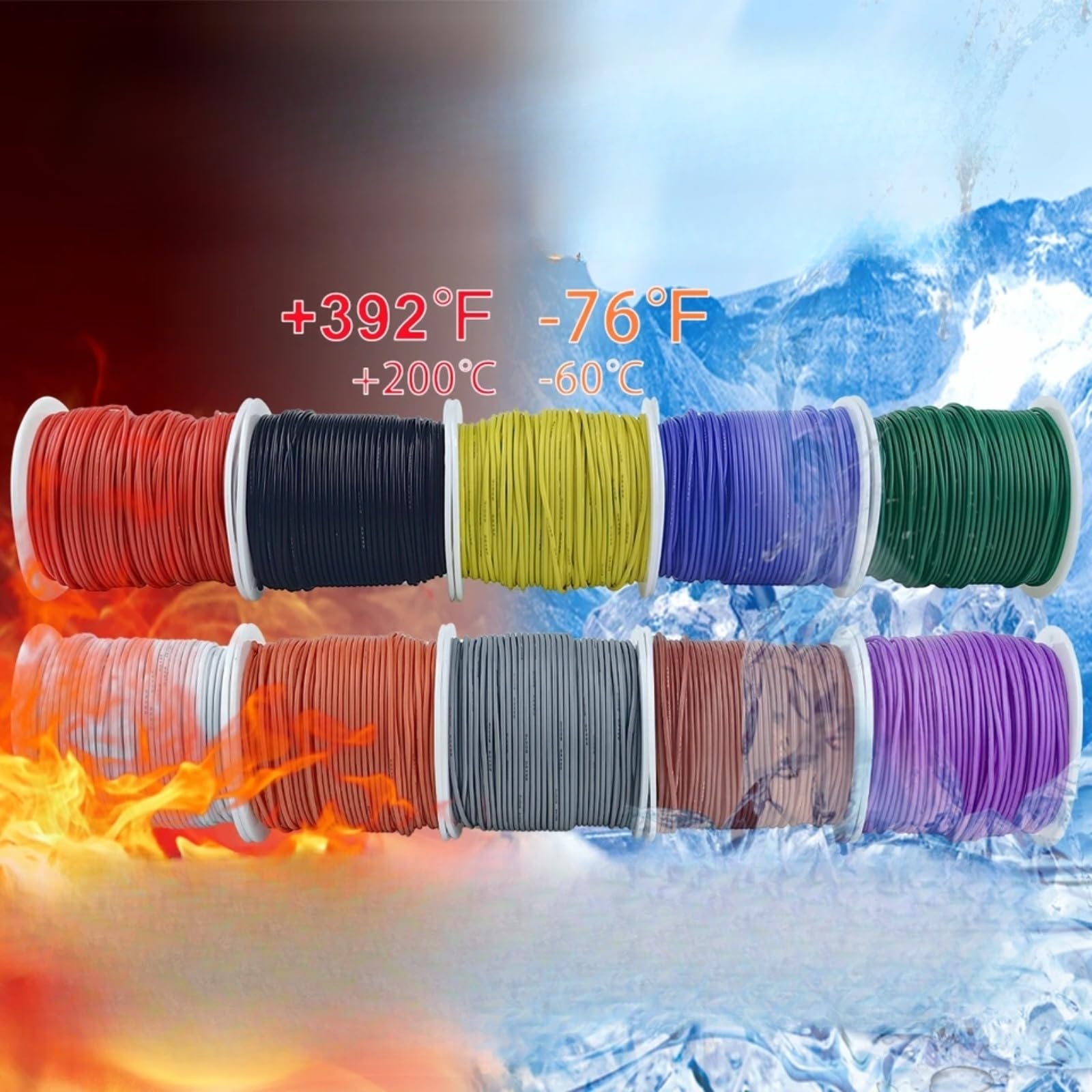 10 kolorów Twisted Wire 12-13-26-28-30 AWG Złącze kablowe (Zielony; 13 AWG-7 metrów)