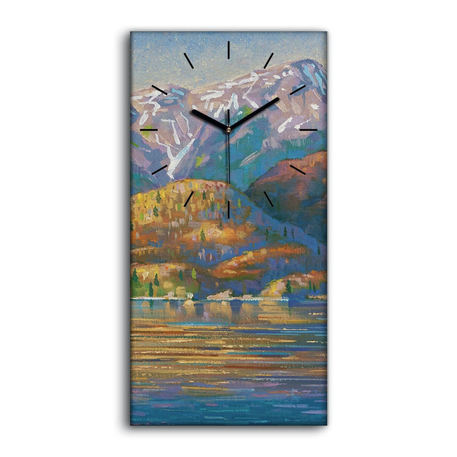 Horloge sur toile sans tic-tac 30x60cm pour ne plus subir de bruit dans la chambre