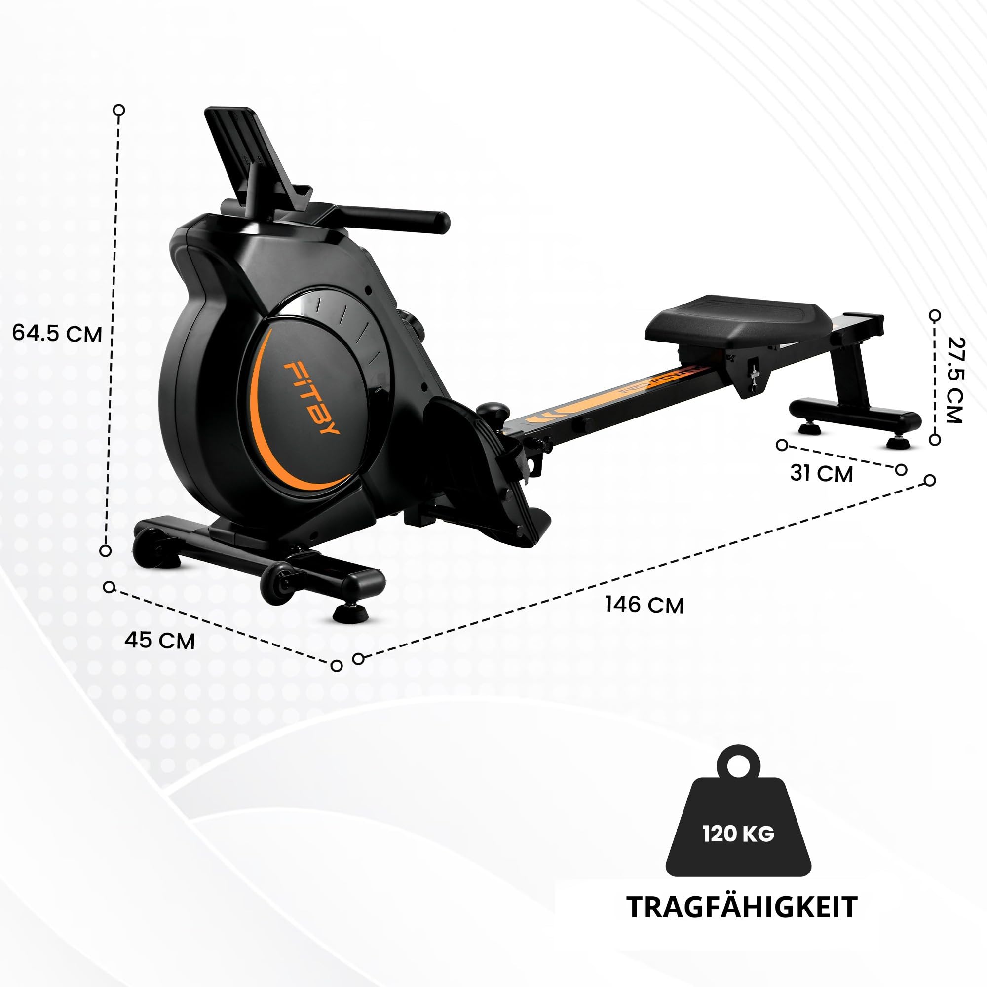 Magnet-Rudergerät Für Das Heim-Fitnessstudio – Klappbares Trainingsgerät Mit 350-Pfund-Belastbarkeit Und LCD-Monitor | 16 Einstellbare Stufen Für Cardio-Training – Schwarz