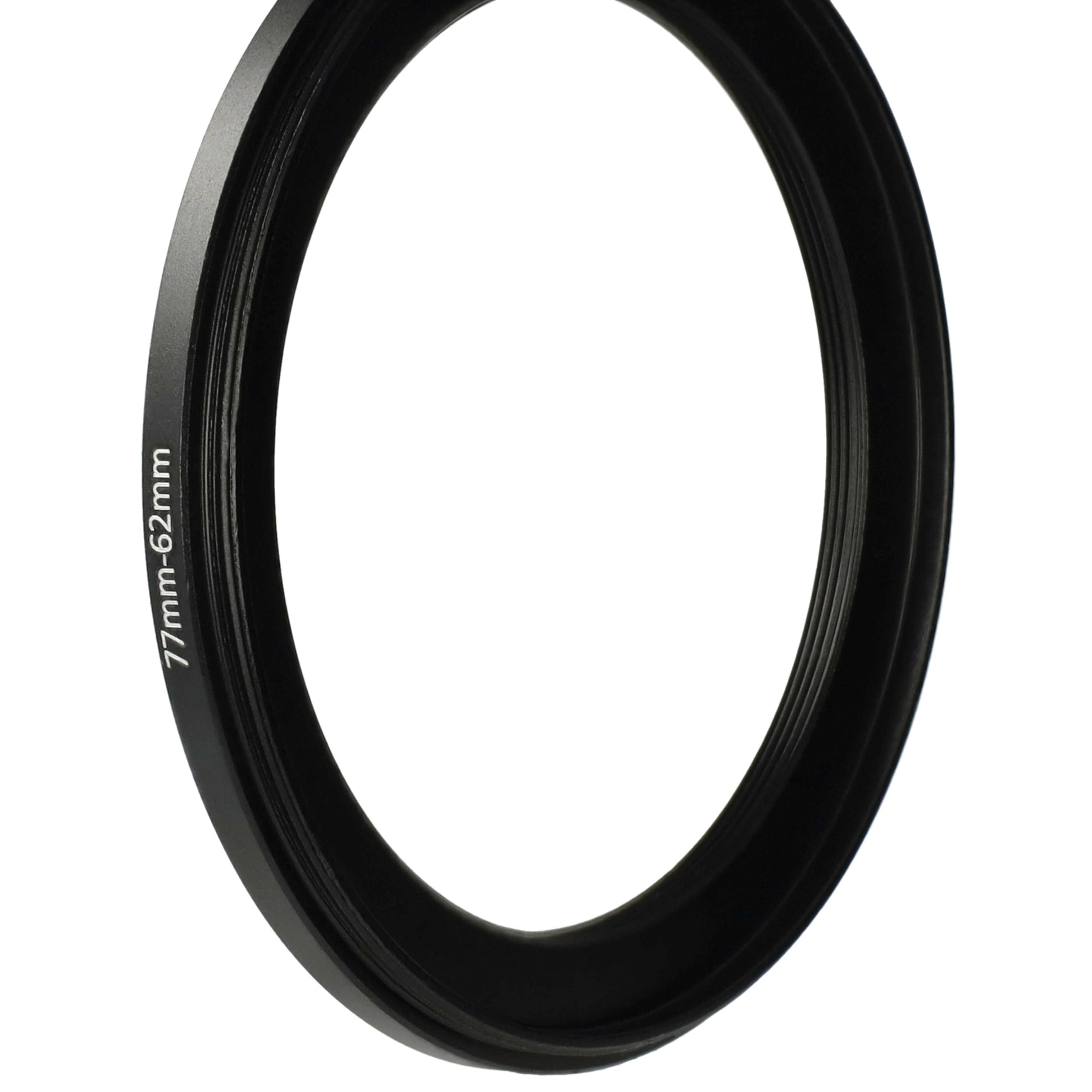 vhbw Bague d'adaptation Step-Down 77 mm vers 62 mm Réducteur métal pour Appareil Photo