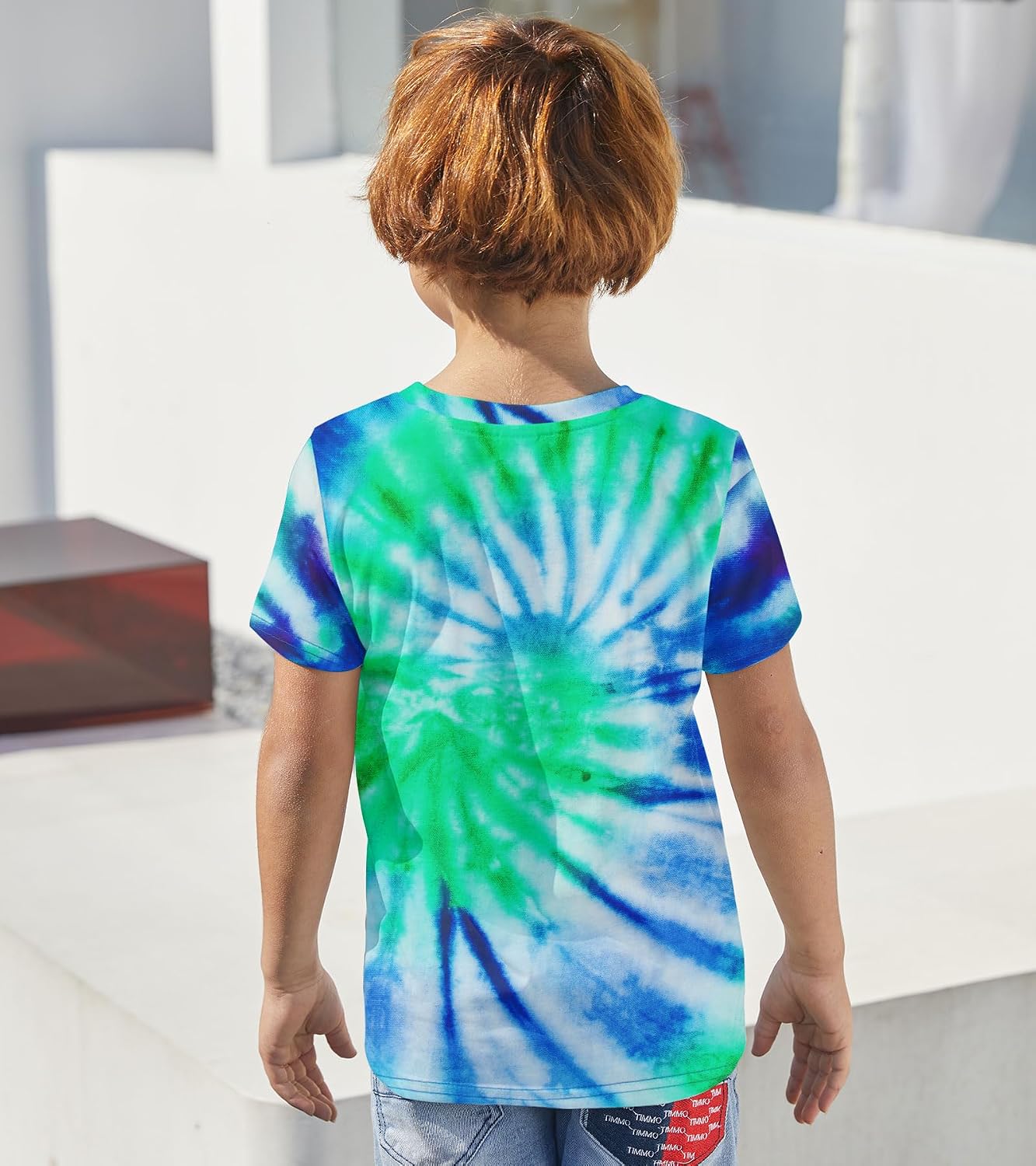 Boys Tie Dye Shirt Kids Rainbow Shirts Size 4-16