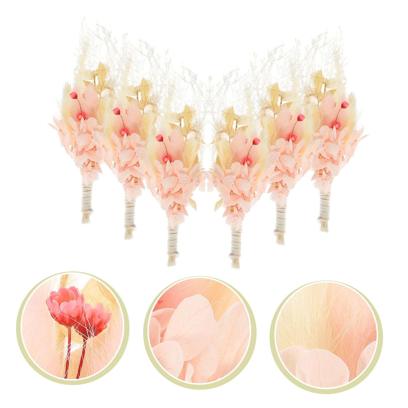 Alipis 3 Pièces 6 Fleur préservée Arrangement de Fleurs pour Le Bricolage Mini-vases Wedding Decorations Home Decor Plante séchée Bricolage Petit Bouquet de Fleurs séchées Rose