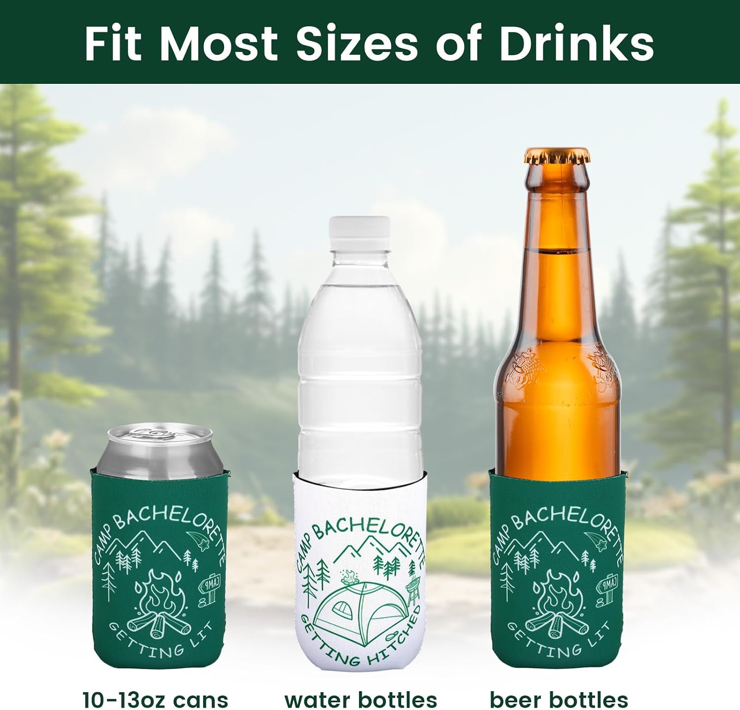 12 Pcs Reusable Camp Bachelorette Party Can Coolers for Bridal Shower image 3