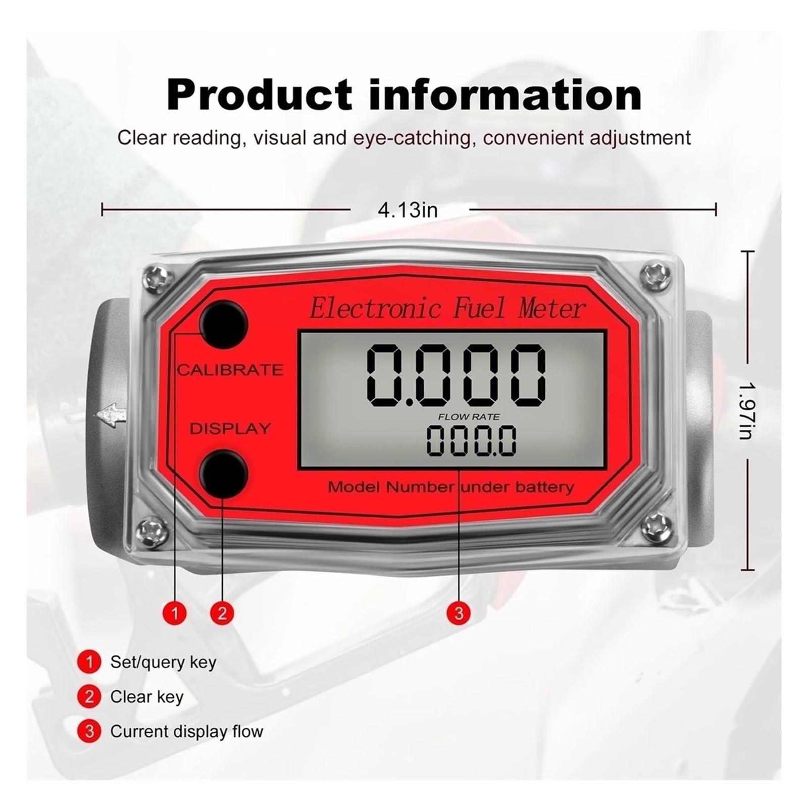 Caudalímetros, Medidor de caudal combustible y aceite con pantalla LCD digital 1 pulgada contador NPT