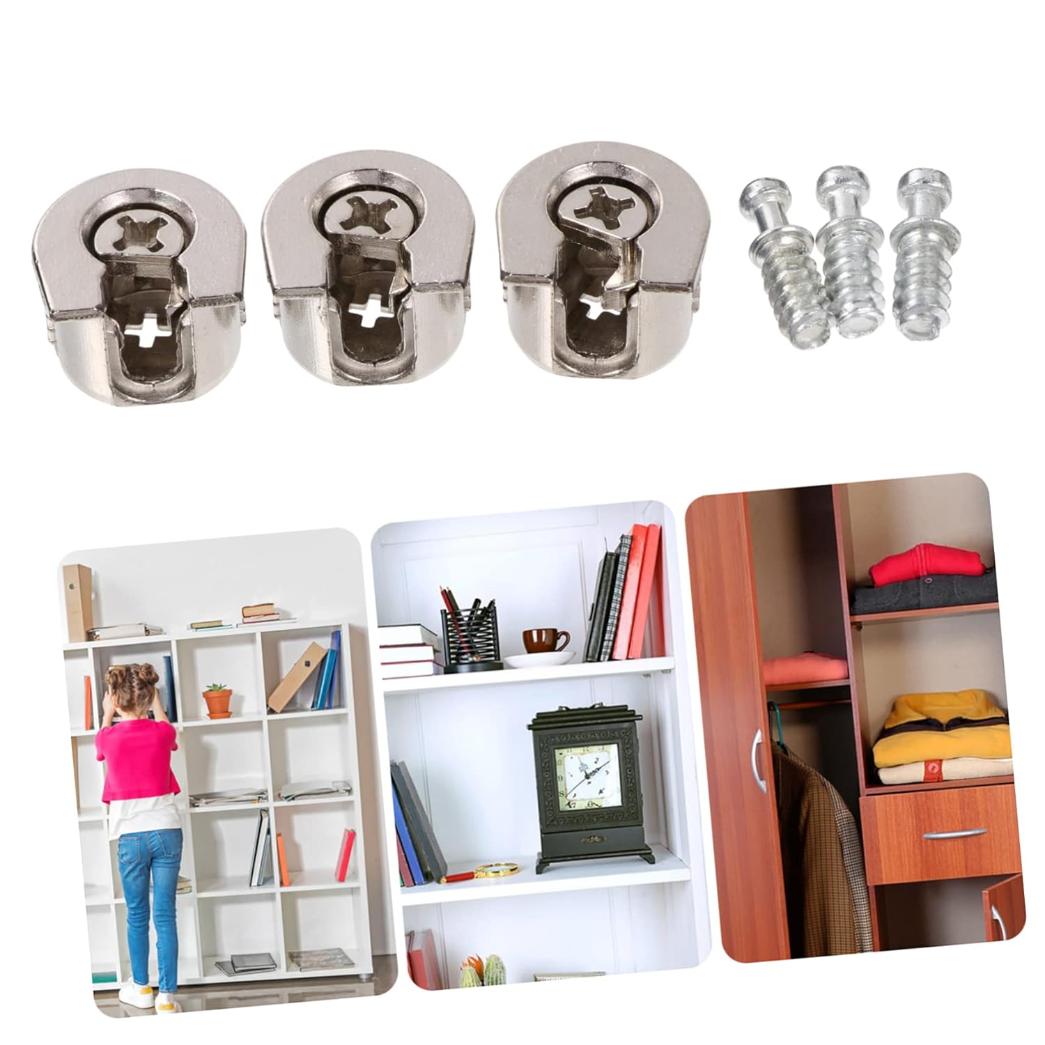 Cabilock 30pcs Furniture Connectors Panel Connection Shelf Support Pegs for Cabinets and Furniture Assembly Easy Installation Strong Stretch Design