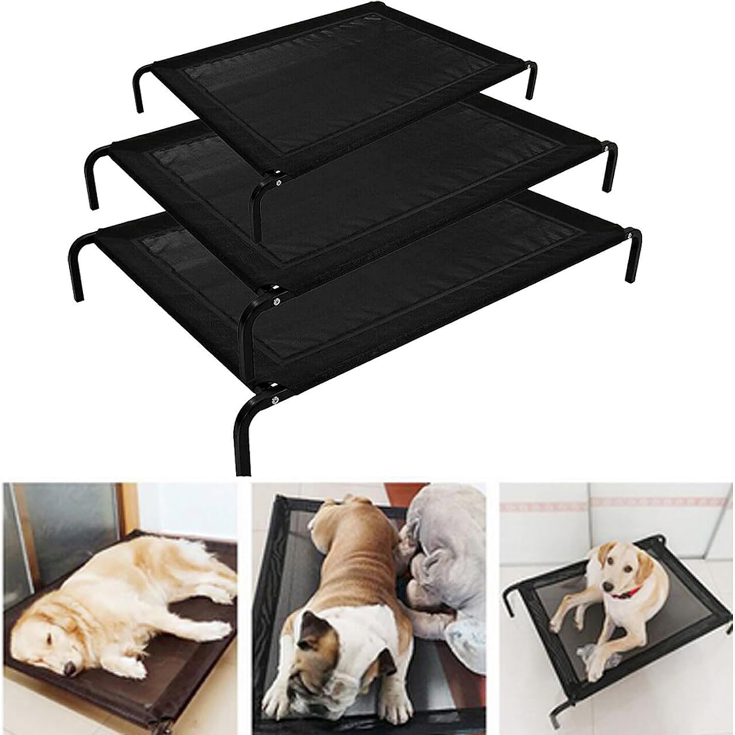 Raised Dog Bed Small, Metal Frame Dog Cot Elevated Pet Bed Waterproof