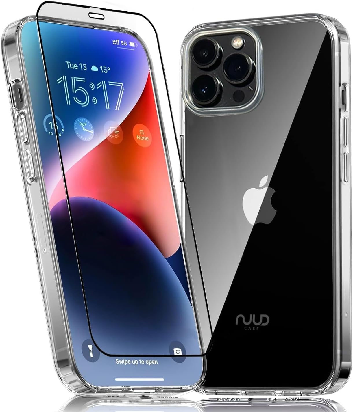 Ultra-Thin, Not Yellowing Crystal Clear iPhone 14 Pro Case with 9H Hard Tempered Glass Silk Screen Protector, Military Drop Protection Transparent iPhone 14 Pro Phone Case (Clear, iPhone 14 Pro)