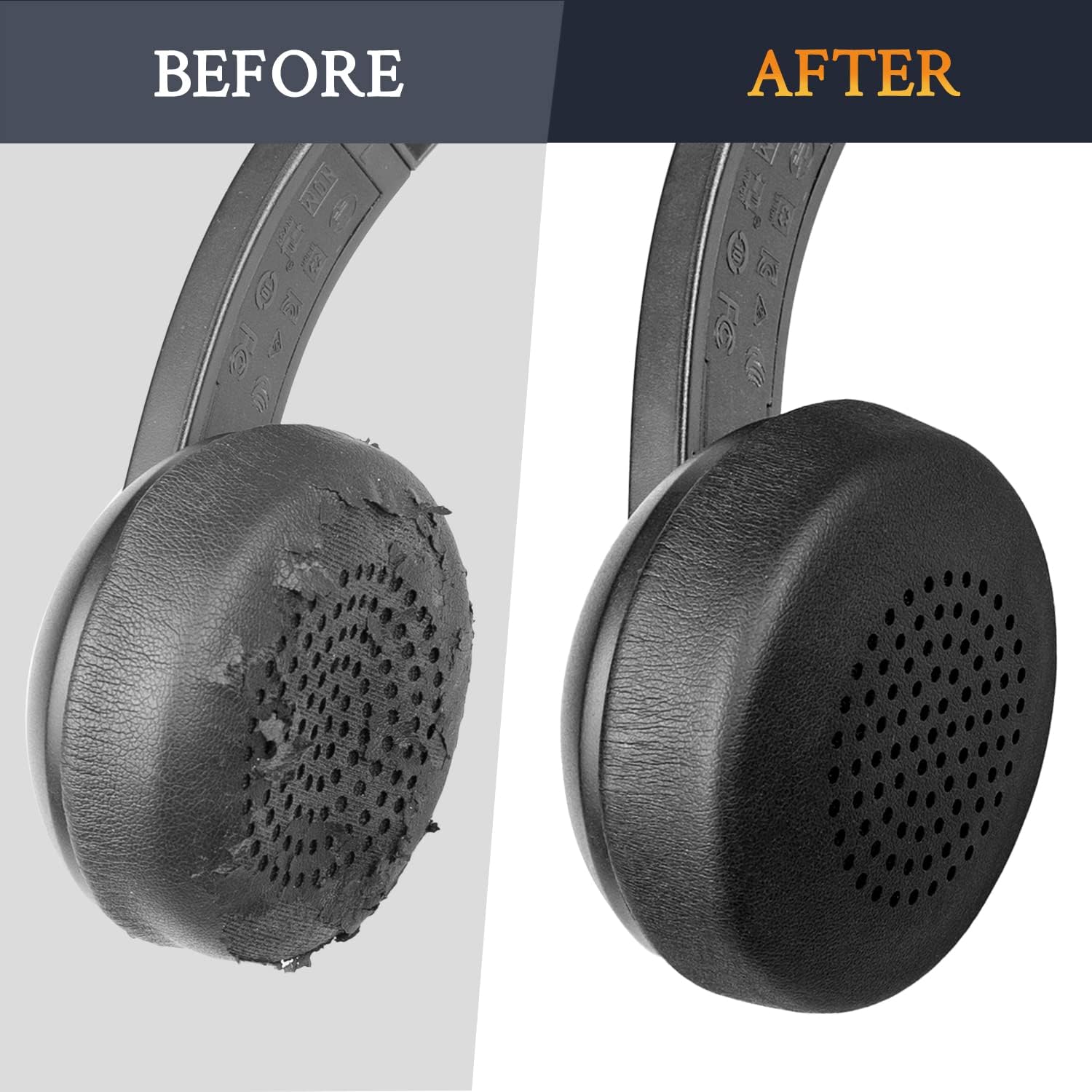 SOULWIT Earpads Replacement for Skullcandy Uproar Wired/Wireless Bluetooth On-Ear Headphones, Ear Pads Cushions with Softer Leather, Noise Isolation Foam - Black