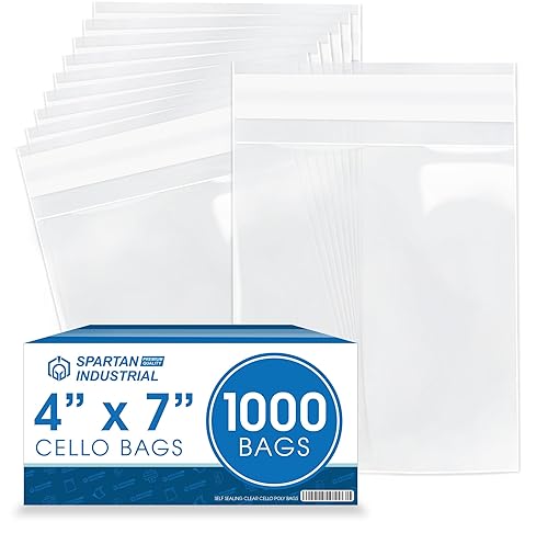 Spartan Industrial - Bolsas de polietileno resellables transparentes de 4 x 7 pulgadas (1000 unidades) para joyas, golosinas, recuerdos de fiesta -