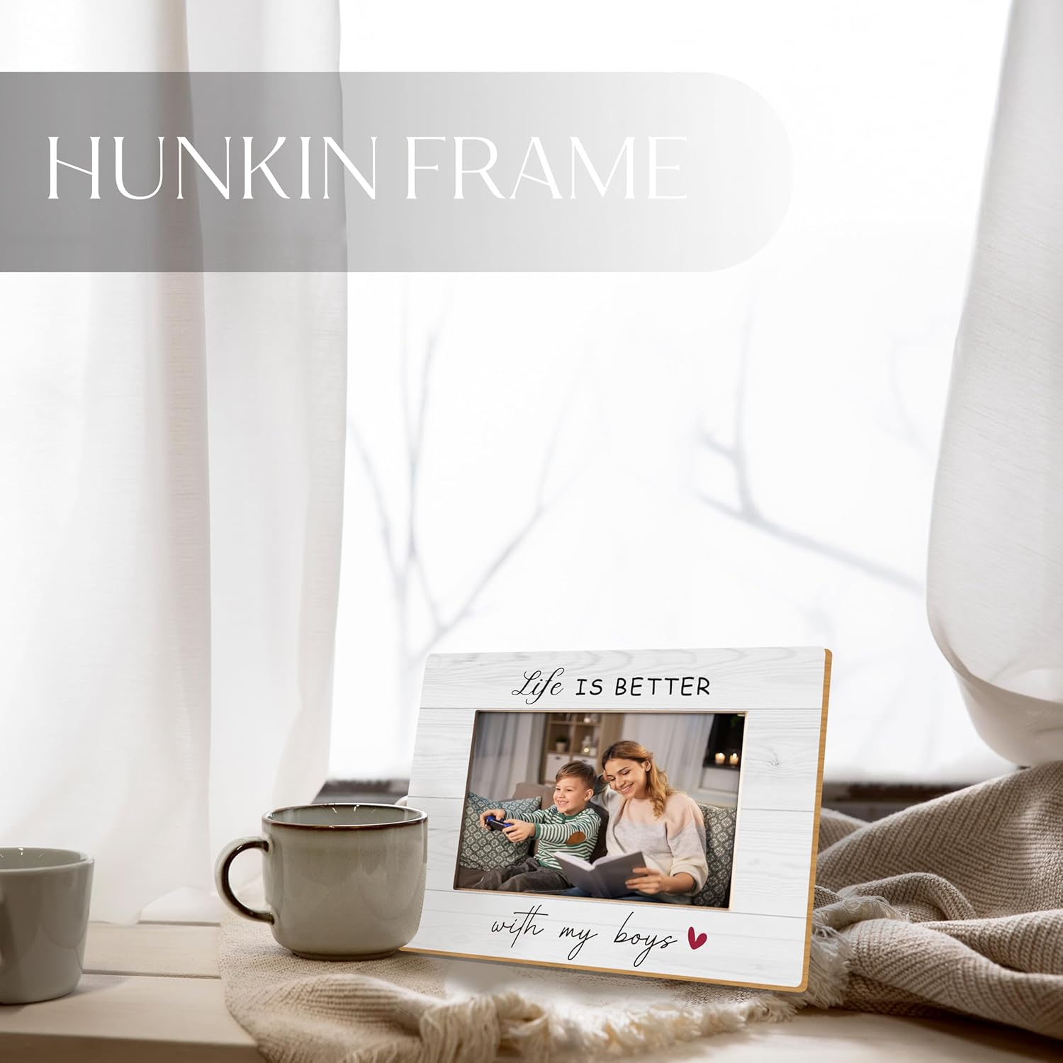 Grandma Gifts Picture Frames 5x7, Mom Gifts Photo Frame, Son Grandson Picture Frame, Life Is Better with My Boys Gift, Mom Gifts from Son, Mom Gifts,Nana Gift, Gifts for Grandma from Grandson - Image 3