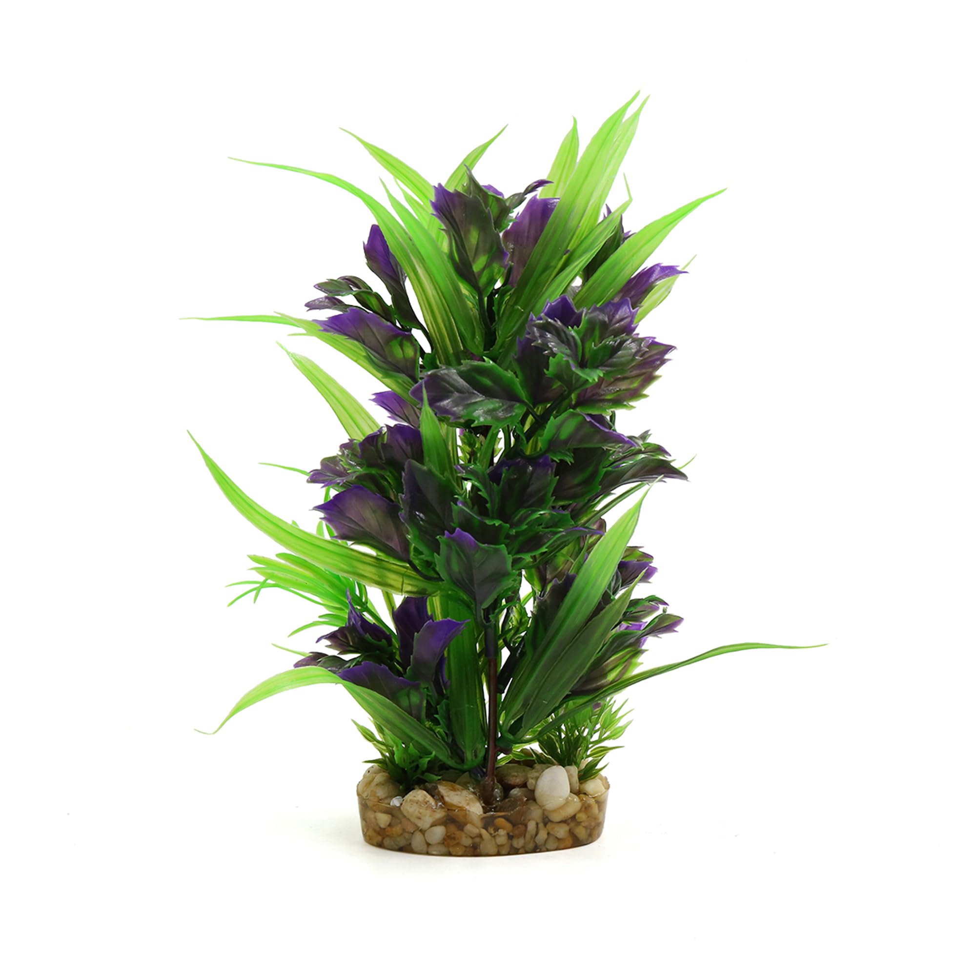 CAPASTEC Plastic Plant Ornament, Aquarium Plastic Plant Decorative Habitat Decor for Fish Tank 4.33x 3.15x 7.87 (Purple Green)