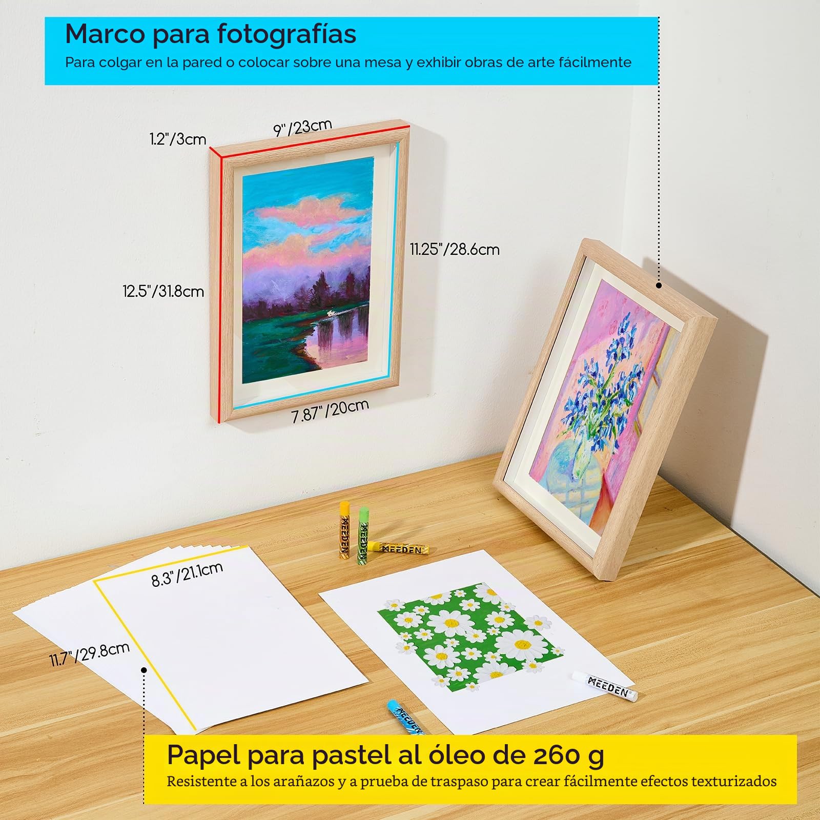 MEEDEN Juego de pasteles al óleo suaves: kit de 102 piezas de pastel al óleo con 72 colores y 6 colores pastel blancos, crayones al óleo todo en uno con papel, cuchillo de paleta, cinta adhesiva