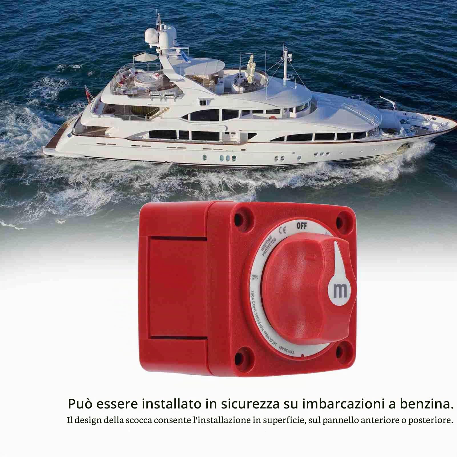 Blue Sea 6006 Stacca Batteria, DC 12-48V Hardwear 6006 Mseries Staccabatteria, 300A Interruttore Batteria Circuito Singolo, Switch Isolatore per Rimorchio Barca Marina