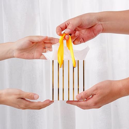 Miniatura 3 de Plauthus Paquete de 16 mini bolsas de regalo con asas y papel de seda, bonitas bolsas de regalo pequeñas con patrones surtidos para Navidad,