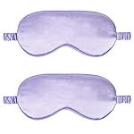 2Pack Silk Sleep Mask,IEKEODI Eye Mask for Sleeping,Elastic Blackout Eye Mask & Blindfold for Full Night\'s Sleep,Travel and Nap(Purple)