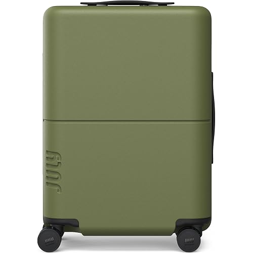 Carry On Essential Suitcase, Airline Approved, 20", Moss | Carry On Luggage for Men & Women, Airline Approved, TSA Lock, Spinner Wheels, Polycarbonate Shell