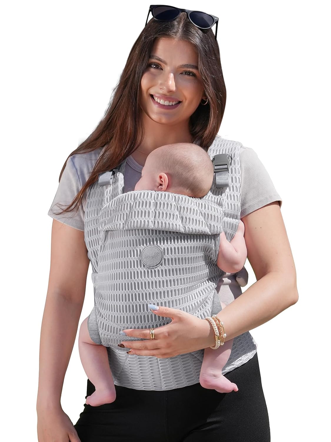 Grownsy Baby Carrier Bundle: Classic Black+ AirMesh Silver Grey—2-in-1 for Every Season