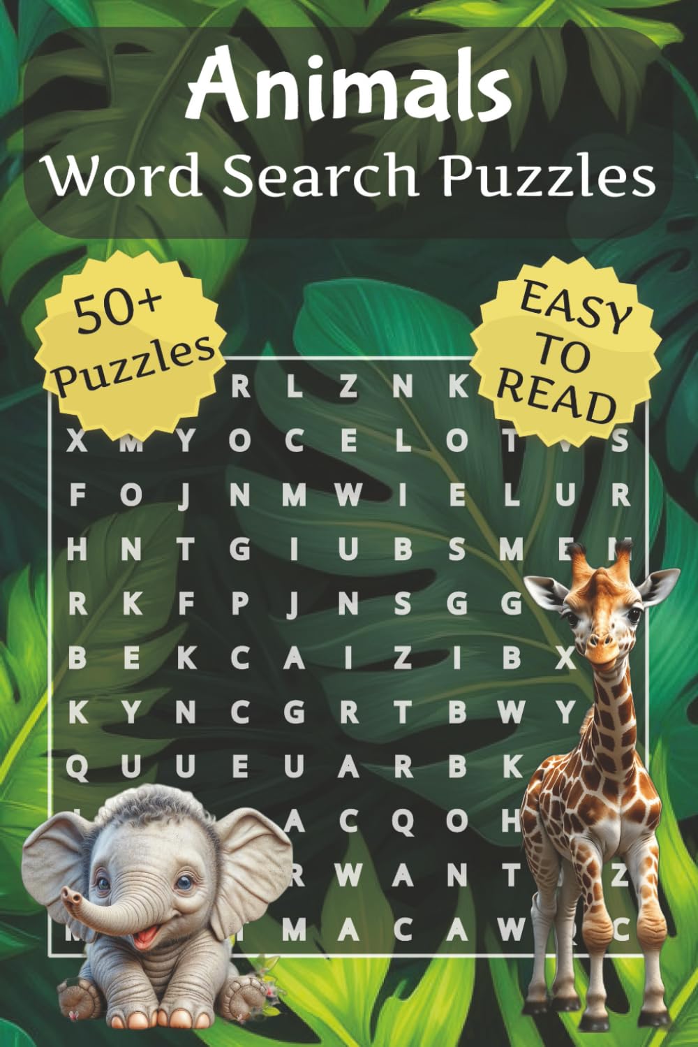 Animals Word Search: Word search Puzzles with Easy to Read Print about Animals, Birds, Mammals and More, 6x9 inches, 110 pages, 50+ Puzzles... Gift for Vacations, Holidays and Relaxation