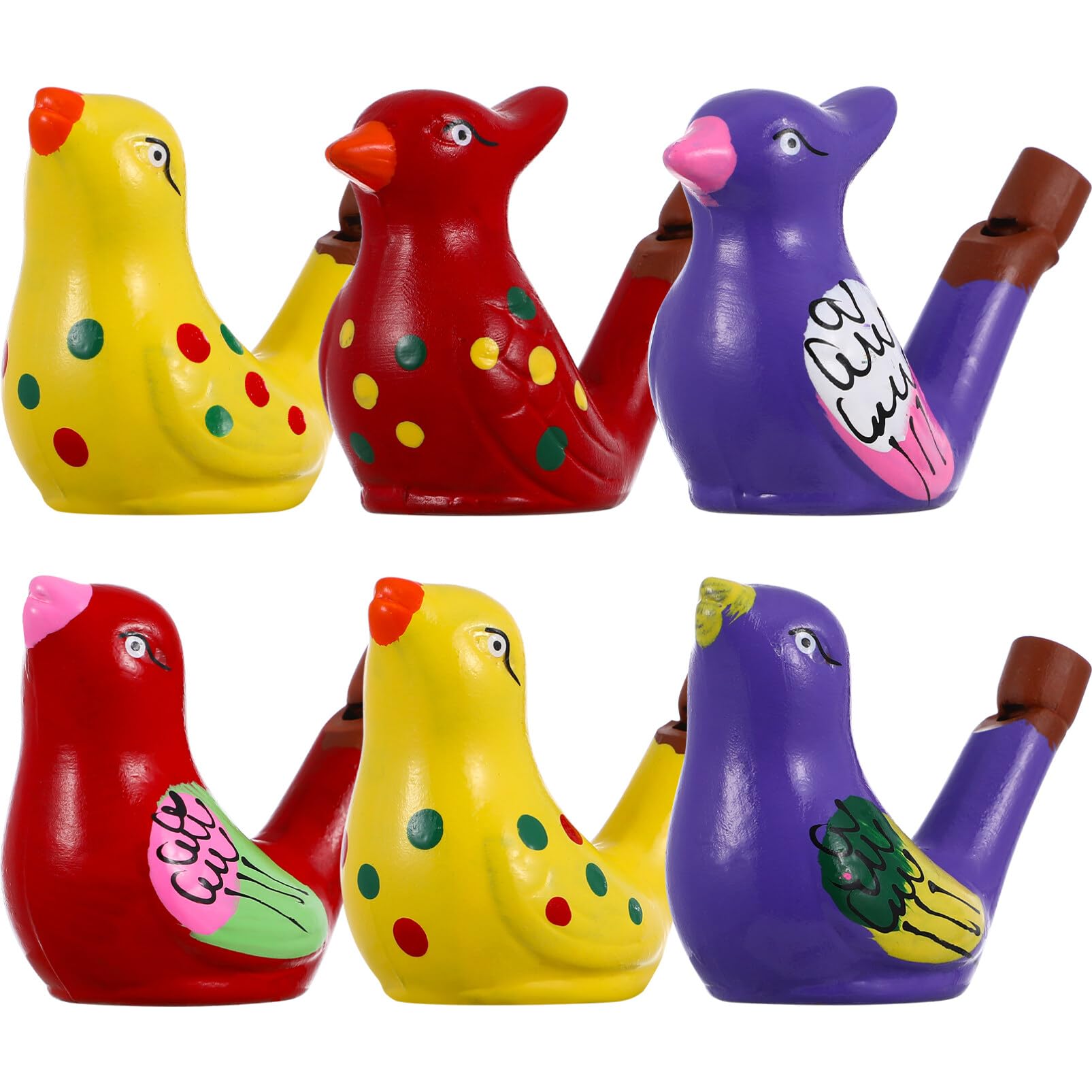 6 Silbatos De Cerámica Creativos De Color En Forma De Pájaro | Cuotas 6 Silbatos De Cerámica Creativos De Color En Forma De Pájaro | Cuotas