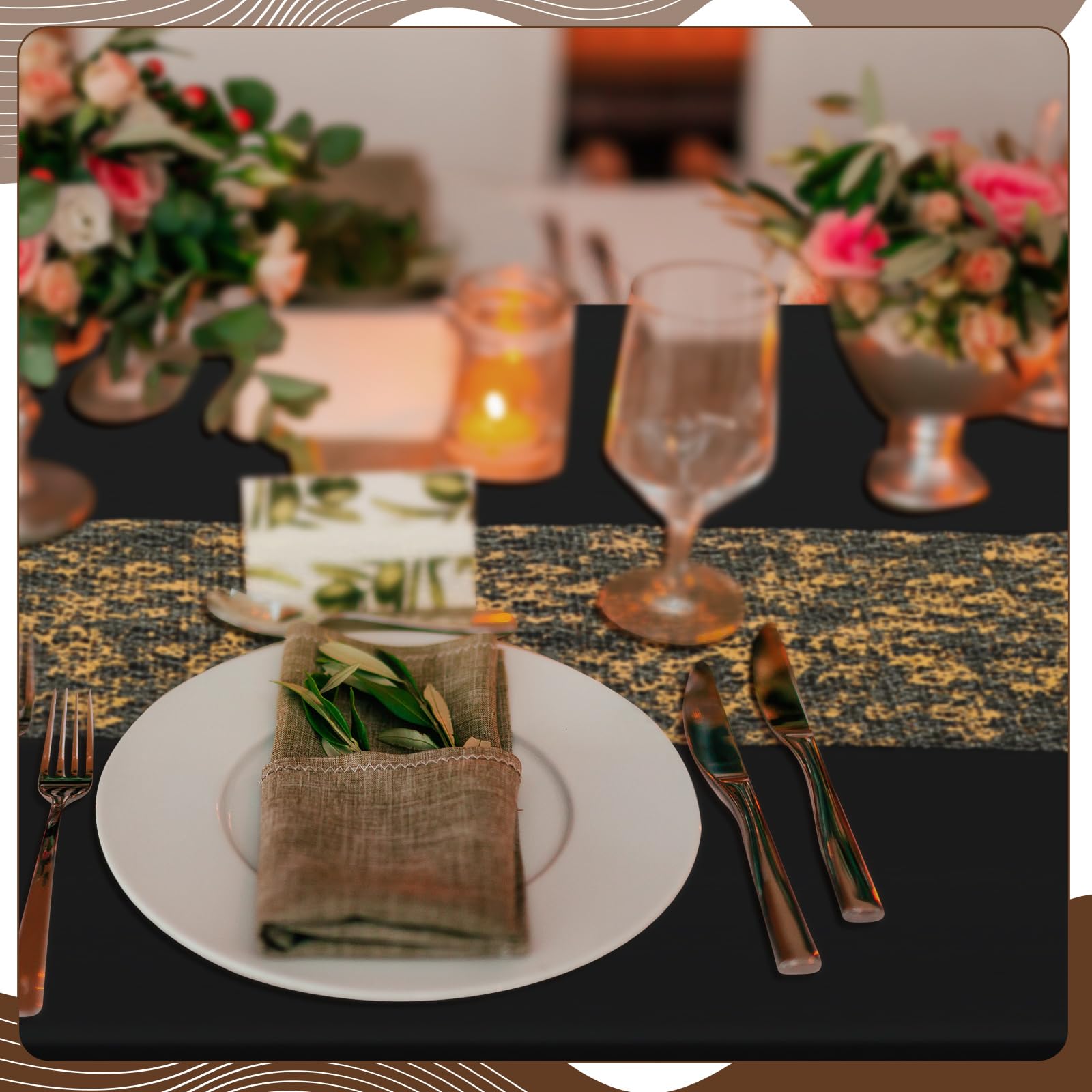 Pink Glitter Tablecloth Set Of 3 - 54x108 Inch, Waterproof Rectangle Table Cover For Parties, Weddings, Baby Showers - View #11