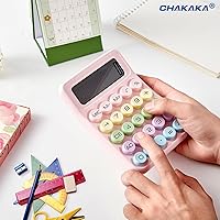 Vista 5 de Electronic Calculator,12 Digits Large LCD Display Small Desktop Calculators,Pink Basic with Big Buttons,Easy to Press Mechanical Switch Calculator,4